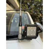 Ditch Light Brackets with Antenna Mount – Toyota Fortuner / Hilux (Stainless Black)