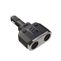 Cigarette Lighter Adapter Two Socket 200W with Two Type-C and Micro USB 78W Car Charger | Premium Car Charger Upgrade