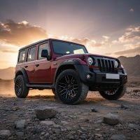 20 Inch Alloy Wheels for Mahindra Thar & Roxx, Black - Set of 5 Alloys | Premium Thar 4x4 Upgrade
