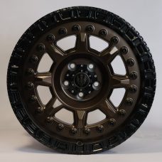 Solaris Brute - Satin Bronze with Black Rivets & Black Ring 18 inch Alloy | Set of 5 | Premium Thar 4x4 Upgrade