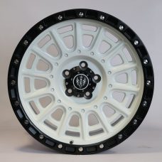 Solaris Fury - Satin White with Satin Black Lip 18 inch Alloy | Set of 5 | Premium Thar 4x4 Upgrade