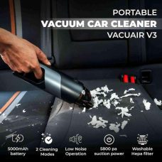 Vacuair V3 Portable & Cordless Vacuum Cleaner with 5800 Pa Suction Power | 5000 mAh Battery | Premium Vacuum Cleaner Upgrade