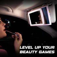 Vanitify Car LED Make Up Mirror | Three Light Modes | Portable – Black | Premium Car Care Essentials Upgrade